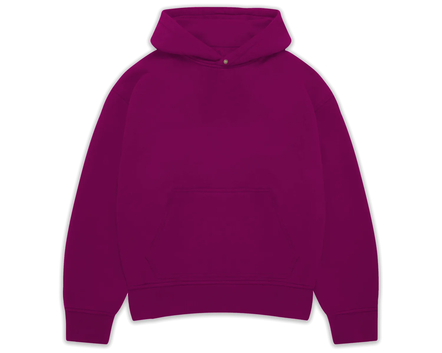 The plum hoodie, laid flat